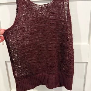 Madewell Open-Knit Tank Top in Deep Burgundy